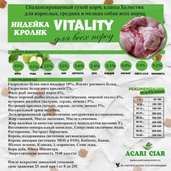 Acari Ciar Vitality ИНДЕЙКА-КРОЛИК 2 Acari Ciar Vitality ИНДЕЙКА-КРОЛИК 2